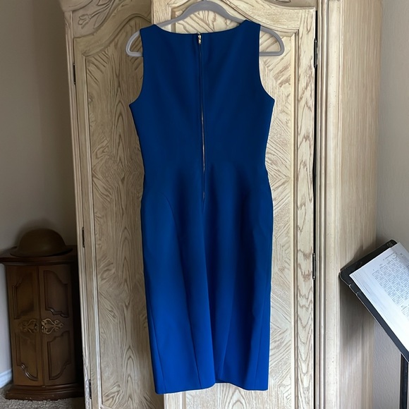 Jill Jill Stuart Blue Sleeveless Sheath Midi Dress with Thigh Slit - Picture 5 of 10